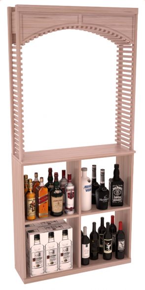 Elementcollection 35Ft Liquor Cellar Arch Case Bin Solid Top Combo Unstained
