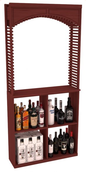 Elementcollection 35Ft Liquor Cellar Arch Case Bin Solid Top Combo Cherry Stained