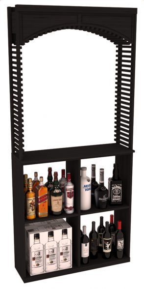 Elementcollection 35Ft Liquor Cellar Arch Case Bin Solid Top Combo Black Stained