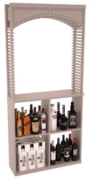 Elementcollection 35Ft Liquor Cellar Arch Case Bin Solid Top Combo Greywash Stained