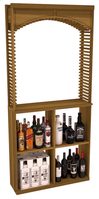 Elementcollection 35Ft Liquor Cellar Arch Case Bin Solid Top Combo Oak Stained