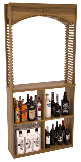 Elementcollection 35Ft Liquor Cellar Arch Case Bin Solid Top Combo Oak Stained