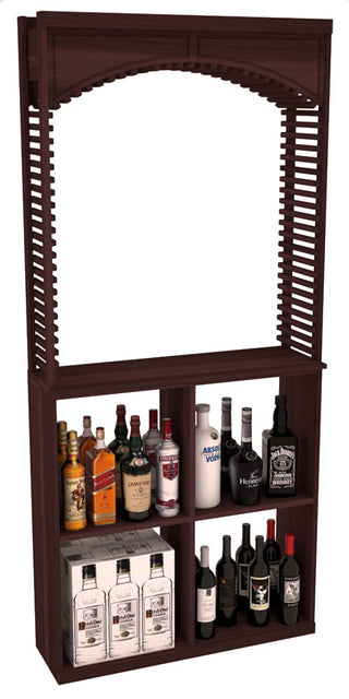 Elementcollection 35Ft Liquor Cellar Arch Case Bin Solid Top Combo Walnut Stained