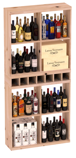 Elementcollection Liquor Case Bin X2 Cubby Combo Unstained