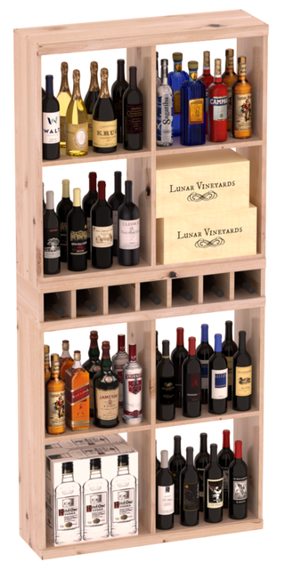 Elementcollection Liquor Case Bin X2 Cubby Combo Unstained