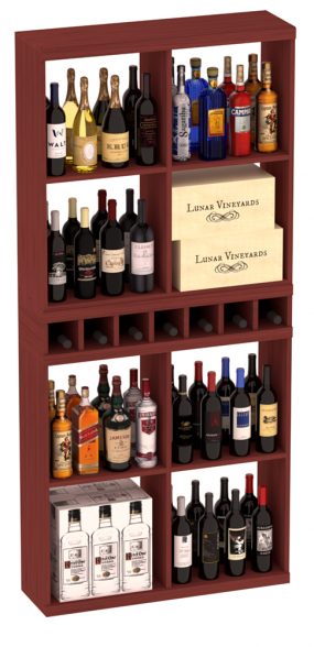 Elementcollection Liquor Case Bin X2 Cubby Combo Cherry Stained
