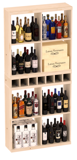 Elementcollection Liquor Case Bin X2 Cubby Combo Unstained