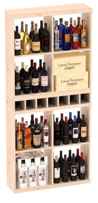 Elementcollection Liquor Case Bin X2 Cubby Combo Unstained