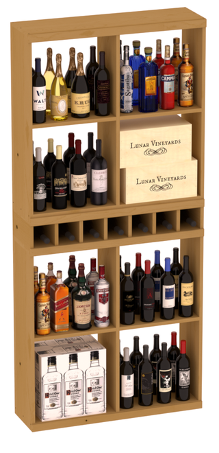 Elementcollection Liquor Case Bin X2 Cubby Combo Oak Stained