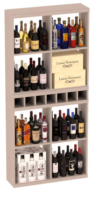 Elementcollection Liquor Case Bin X2 Cubby Combo Greywash Stained