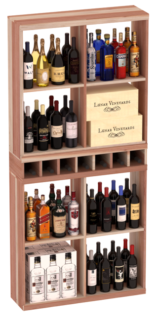 Elementcollection Liquor Case Bin X2 Cubby Combo Unstained