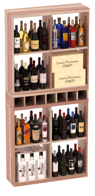 Elementcollection Liquor Case Bin X2 Cubby Combo Unstained