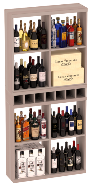 Elementcollection Liquor Case Bin X2 Cubby Combo Greywash Stained
