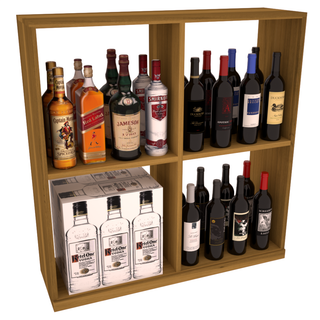 Elementcollection Liquor Solid Case Bin Oak Stained