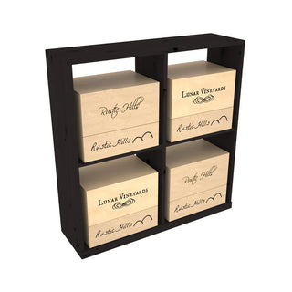 Elementcollection Solid Case Wine Bin Black Stained