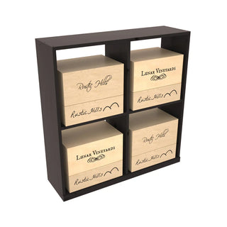 Elementcollection Solid Case Wine Bin Black Stained