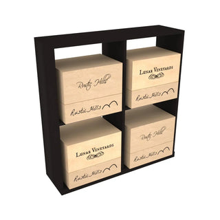 Elementcollection Solid Case Wine Bin Black Stained