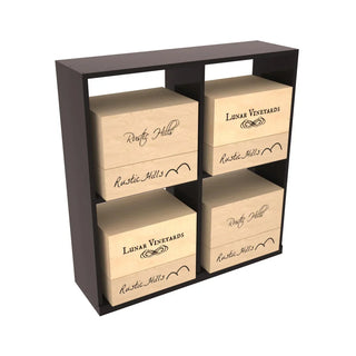 Elementcollection Solid Case Wine Bin Black Stained