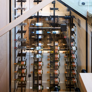 V Bar Floating Wine Rack - Double Spaced Label View Pegs
