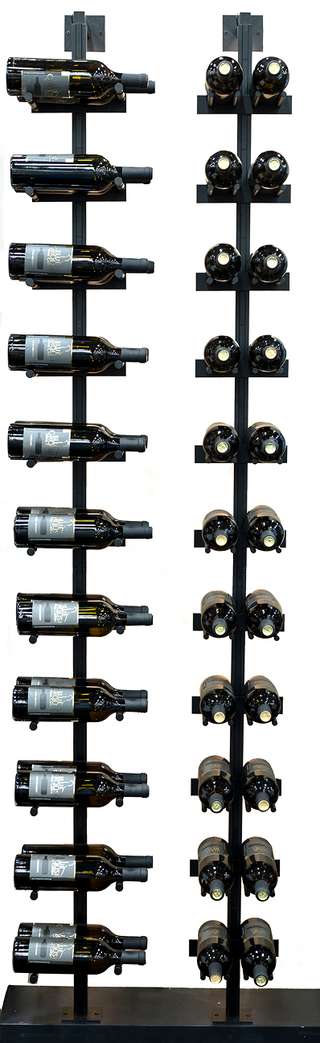 Two V Bar wine rack displays