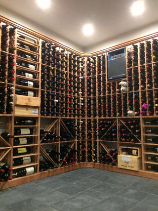 Vintage Keeper 4 Column Redwood Wine Rack Blue Grouse Wine Cellars