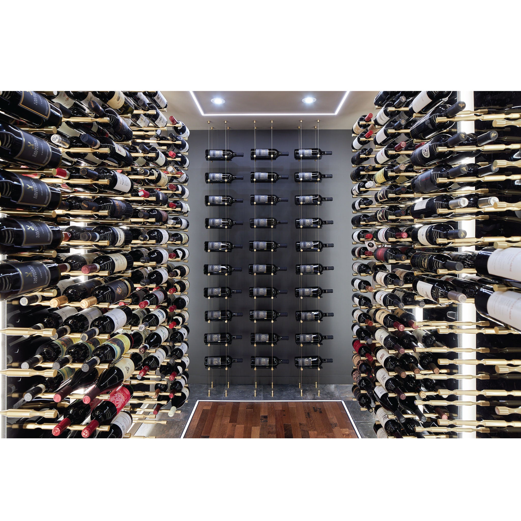 Floating cable wine online rack