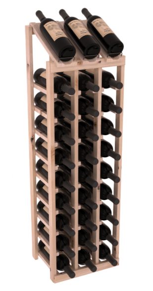 Elementcollection 3 Column 10 Bottle Display Wood Wine Rack Unstained