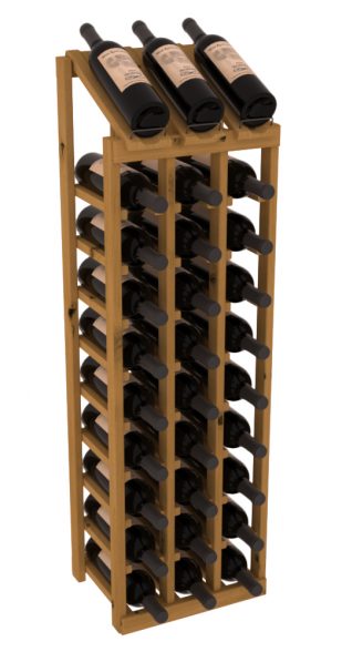 Elementcollection 3 Column 10 Bottle Display Wood Wine Rack Oak Stained