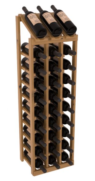 Elementcollection 3 Column 10 Bottle Display Wood Wine Rack Oak Stained