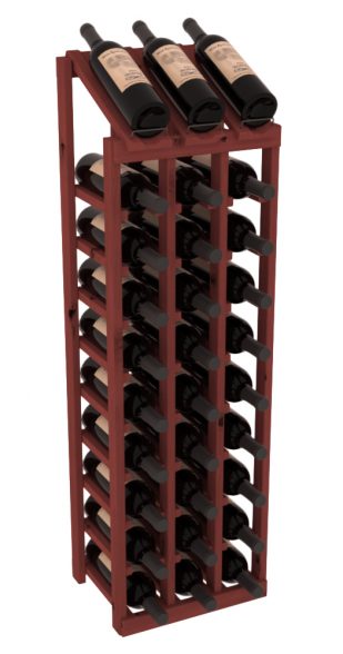 Elementcollection 3 Column 10 Bottle Display Wood Wine Rack Cherry Stained