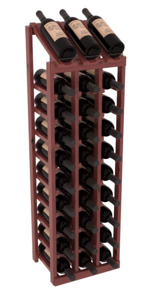 Elementcollection 3 Column 10 Bottle Display Wood Wine Rack Cherry Stained