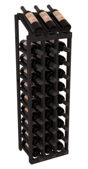 Elementcollection 3 Column 10 Bottle Display Wood Wine Rack Black Stained