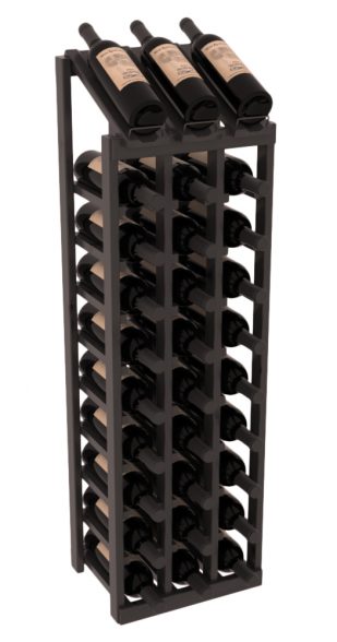 Elementcollection 3 Column 10 Bottle Display Wood Wine Rack Black Stained