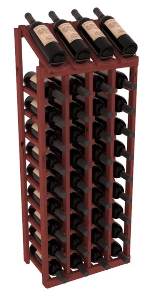 Elementcollection 4 Column 10 Column Display Wood Wine Rack Cherry Stained