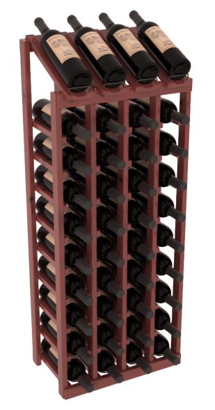 Elementcollection 4 Column 10 Column Display Wood Wine Rack Cherry Stained
