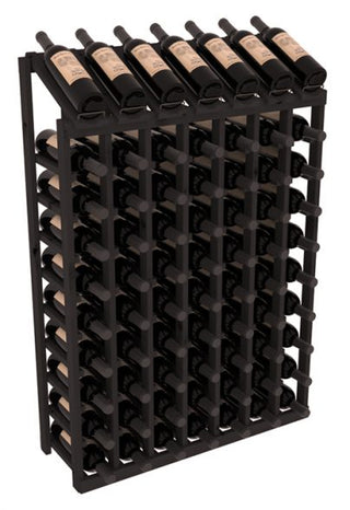 Elementcollection 7 Column 10 Bottle Display Wood Wine Rack Black Stained