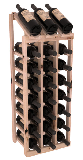 Elementcollection 3 Column 8 Bottle Display Wood Wine Rack Unstained