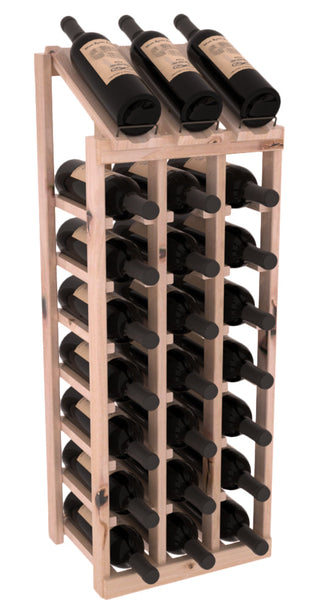 Elementcollection 3 Column 8 Bottle Display Wood Wine Rack Unstained