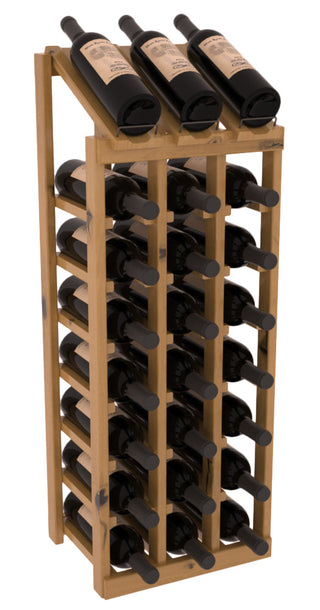 Elementcollection 3 Column 8 Bottle Display Wood Wine Rack Oak Stained