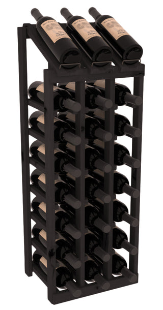 Elementcollection 3 Column 8 Bottle Display Wood Wine Rack Black Stained