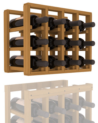 Elementcollection 4 Column Standard Wood Wine Rack Extender Oak Stained