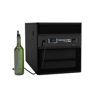 Extreme ti 3500 through-the-wall wine cellar cooling system with a bottle probe, quiet operation, and efficient condensate management for optimal wine storage
