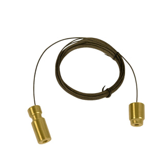 High‑tension FLOAT cable in a gold finish, designed with a flat ceiling attachment for secure overhead installation.