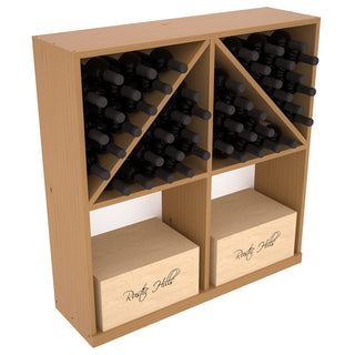 Elementcollection Solid Case Wine Bottle Bin With Top 1 Oak Stained