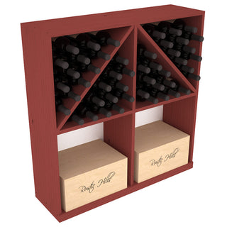 Elementcollection Solid Case Wine Bottle Bin With Top 1 Cherry Stained