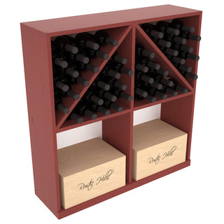 Elementcollection Solid Case Wine Bottle Bin With Top 1 Cherry Stained