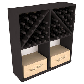 Elementcollection Solid Case Wine Bottle Bin With Top 1 Black Stained