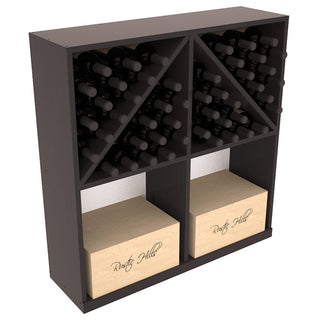 Elementcollection Solid Case Wine Bottle Bin With Top 1 Black Stained