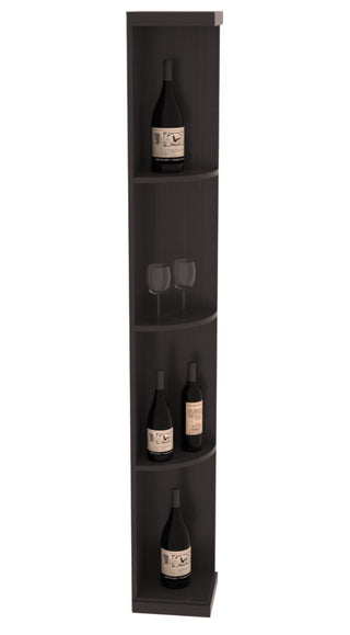 Elementcollection Quarter Round Display Wood Wine Rack Black Stained