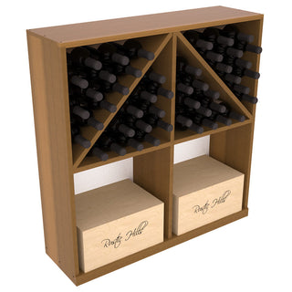 Elementcollection Solid Case Wine Bottle Bin With Top 1 Oak Stained